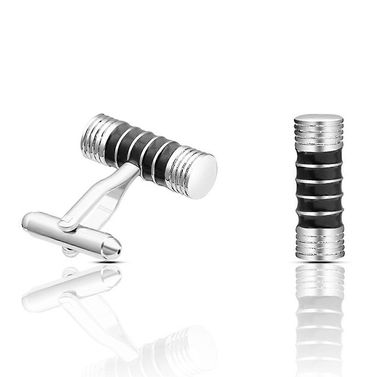 Black Dumbbell Cufflink Creative Sleeve Nail for Business 2Pcs