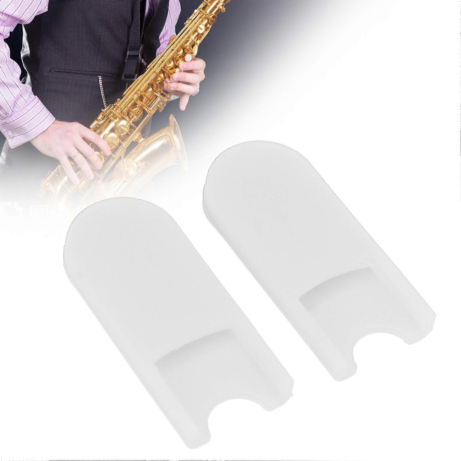 2PCS White Silicone Saxophone Finger Rest Cushion Thumb Protector