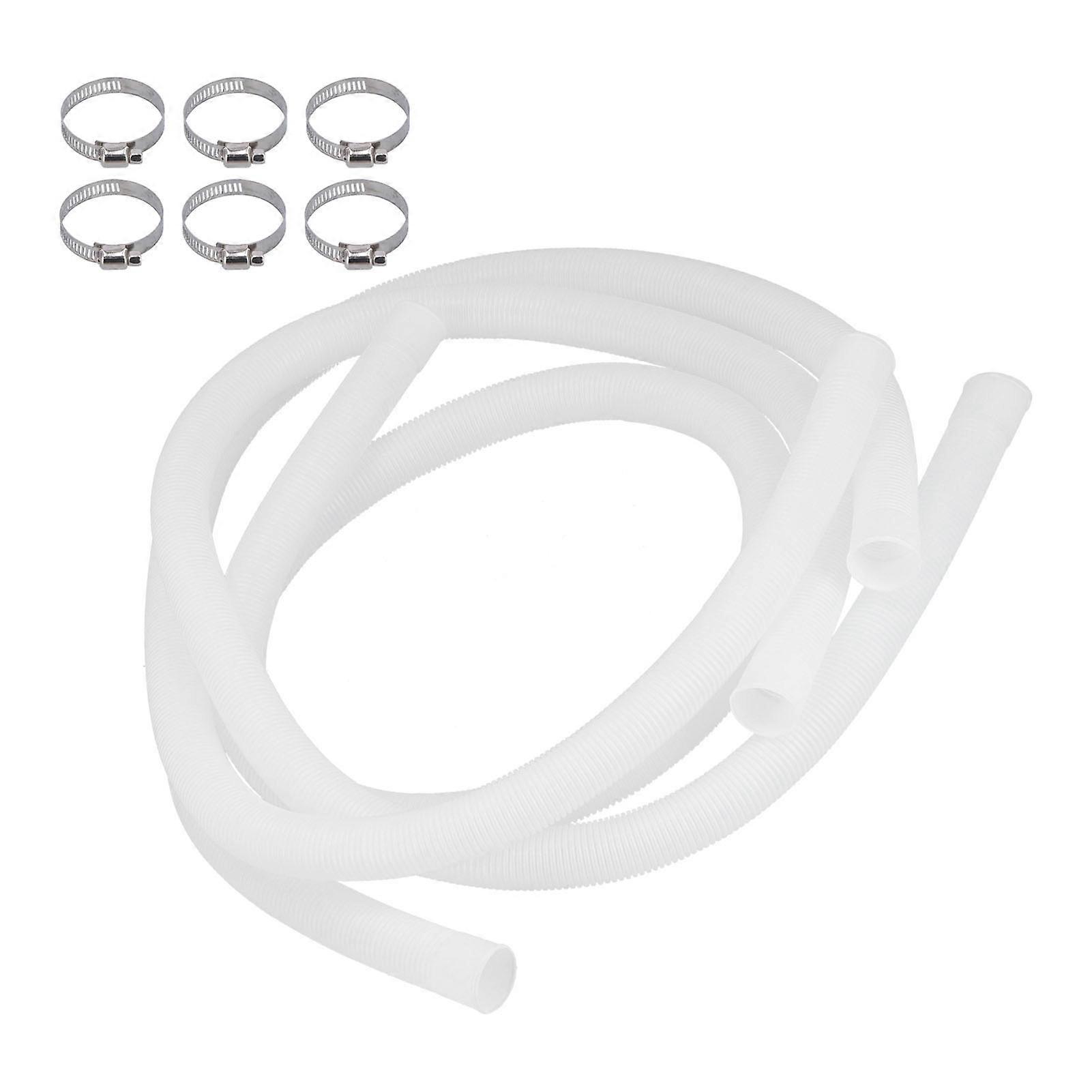 3Pcs 140cm White Polyethylene Pool Pump Hose Leak Proof Set
