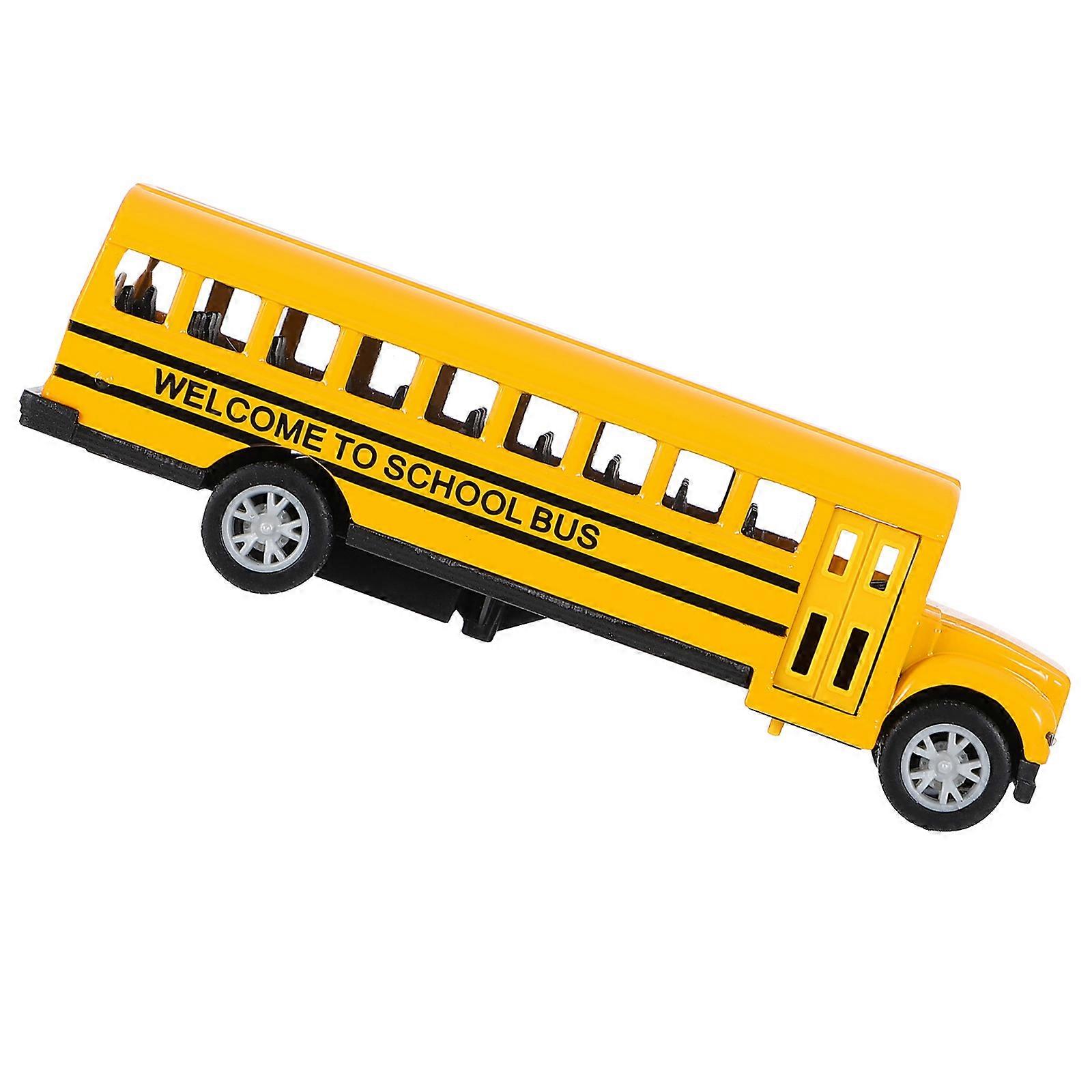 Kids Alloy School Bus Model Toy with Pull Back Function 3Pcs Set