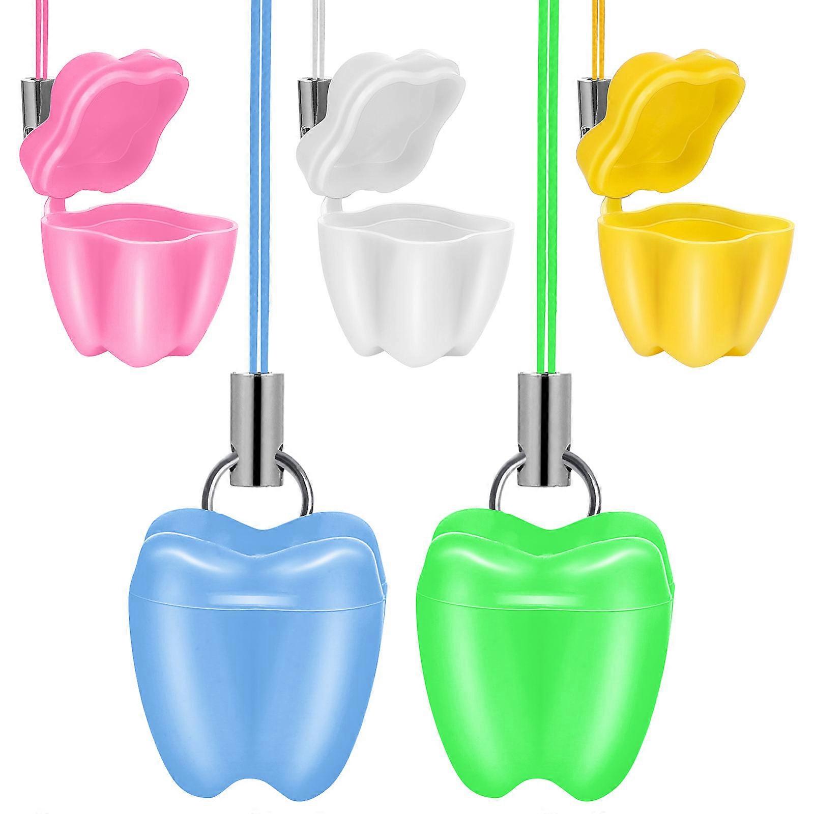 25 Pcs Assorted Color Tooth Savers Necklace Wearable Container Box For Kids Birthdays And Christmas