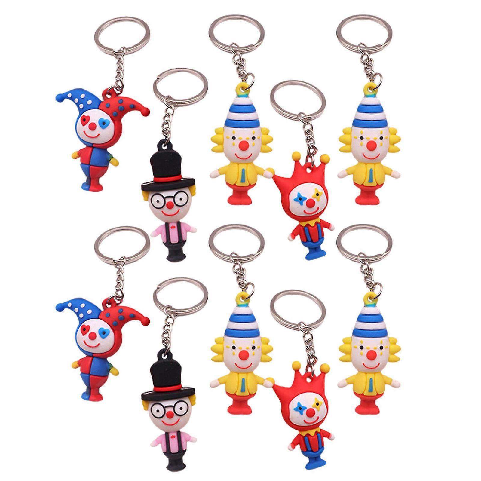 Creative Clown Key Chain Pendant for Decoration 20Pcs Mixed Style Assorted Color