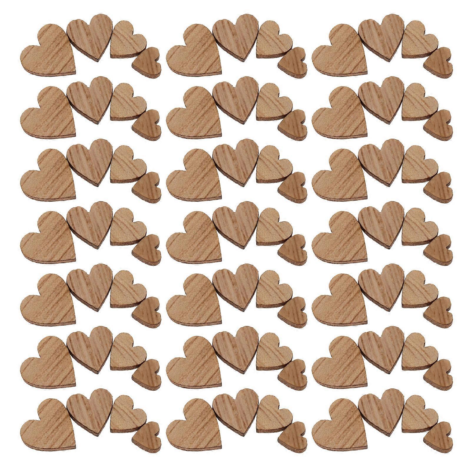 Wooden Heart Shaped Slices For Crafts DIY Decoration 200 Pcs Rustic Charm For Romantic Occasions