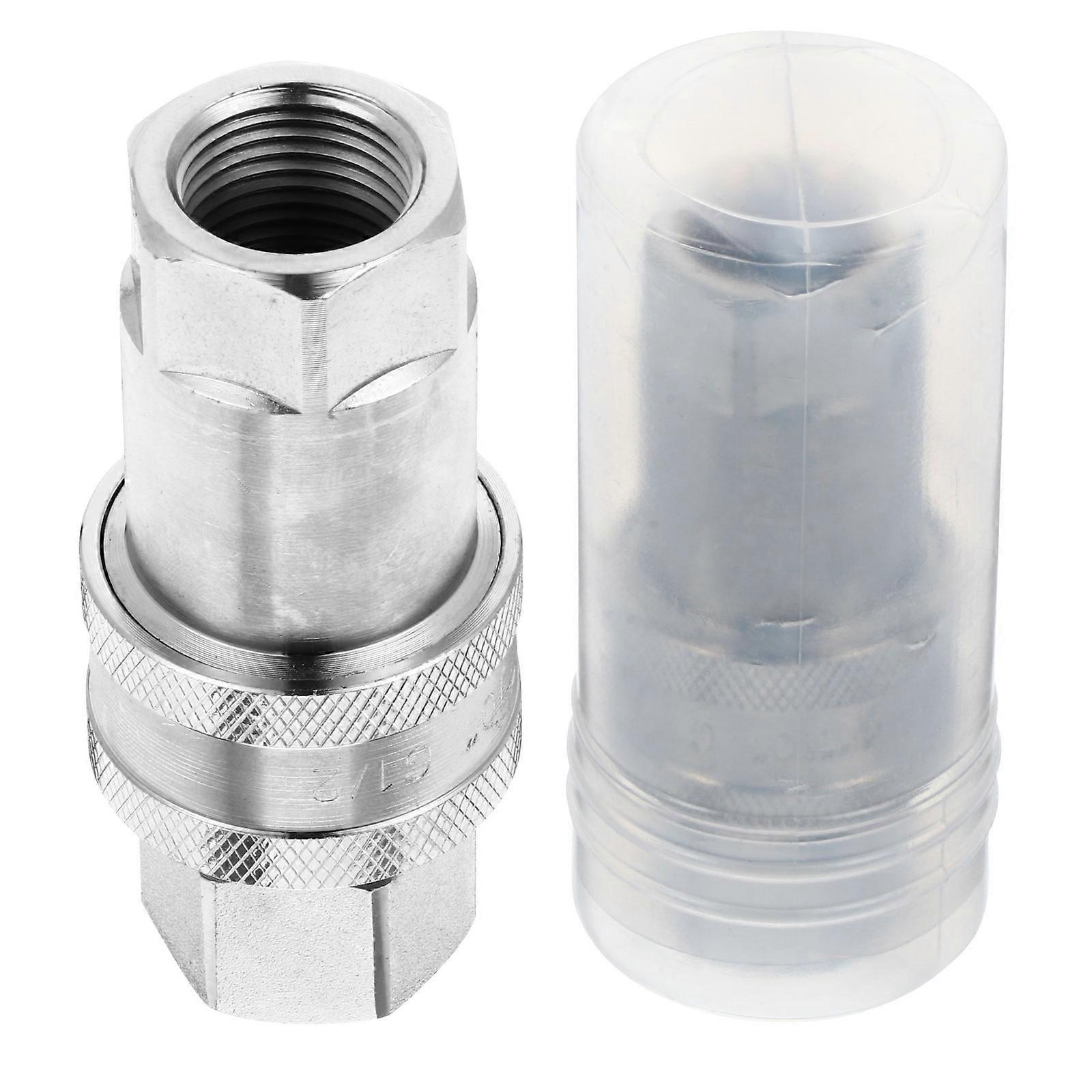 High Pressure Coupler Fitting Connector for Hydraulic Systems 2Pcs Silver