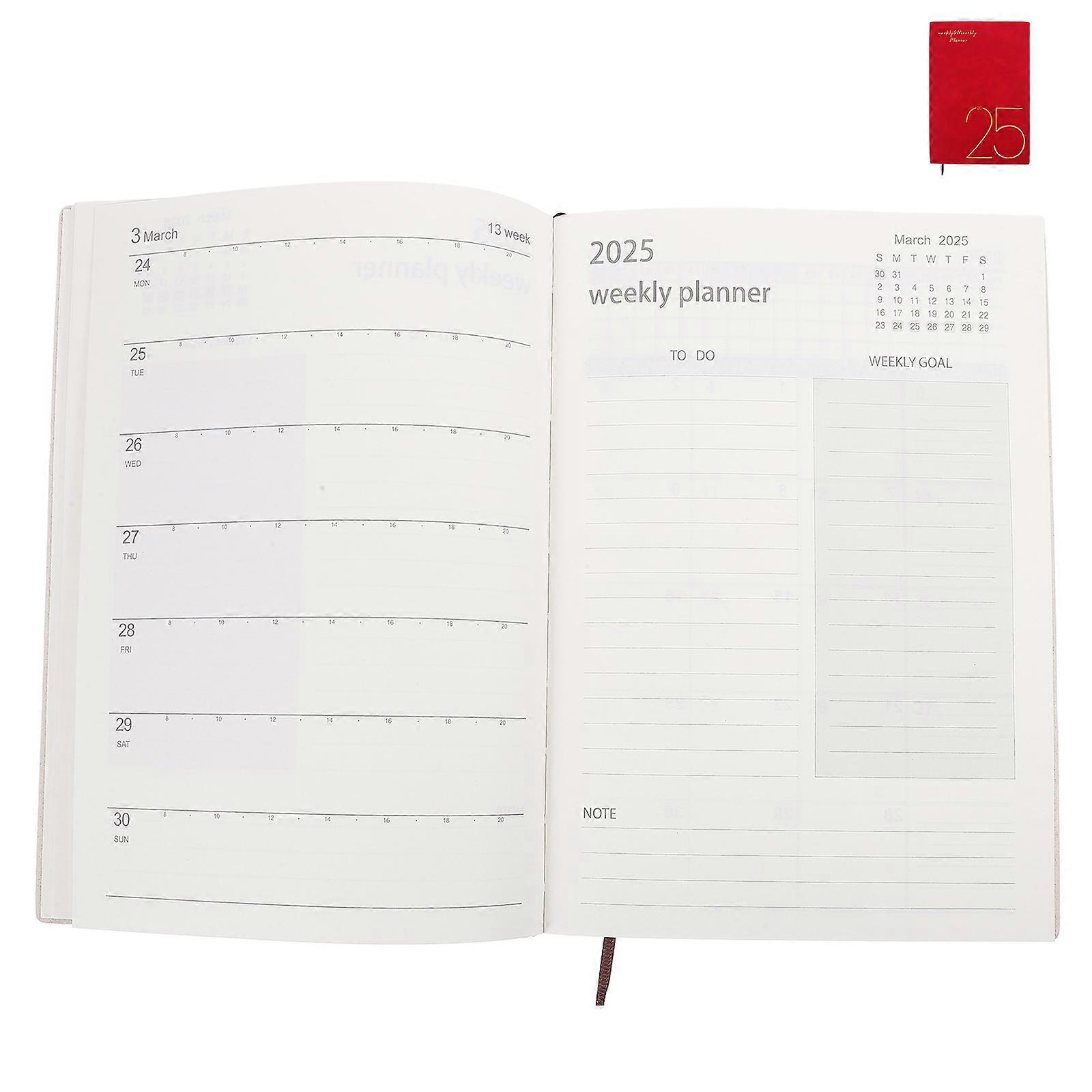 Multi-Function Portable Planner Red Academic Notebook Office 3Pcs Set