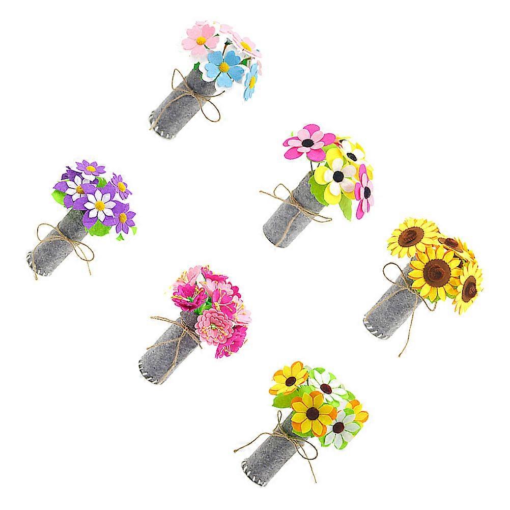 DIY Bouquet Package 9Pcs Multi Color Simulation Flower Design For Educational Activity Kids Cognitive Development