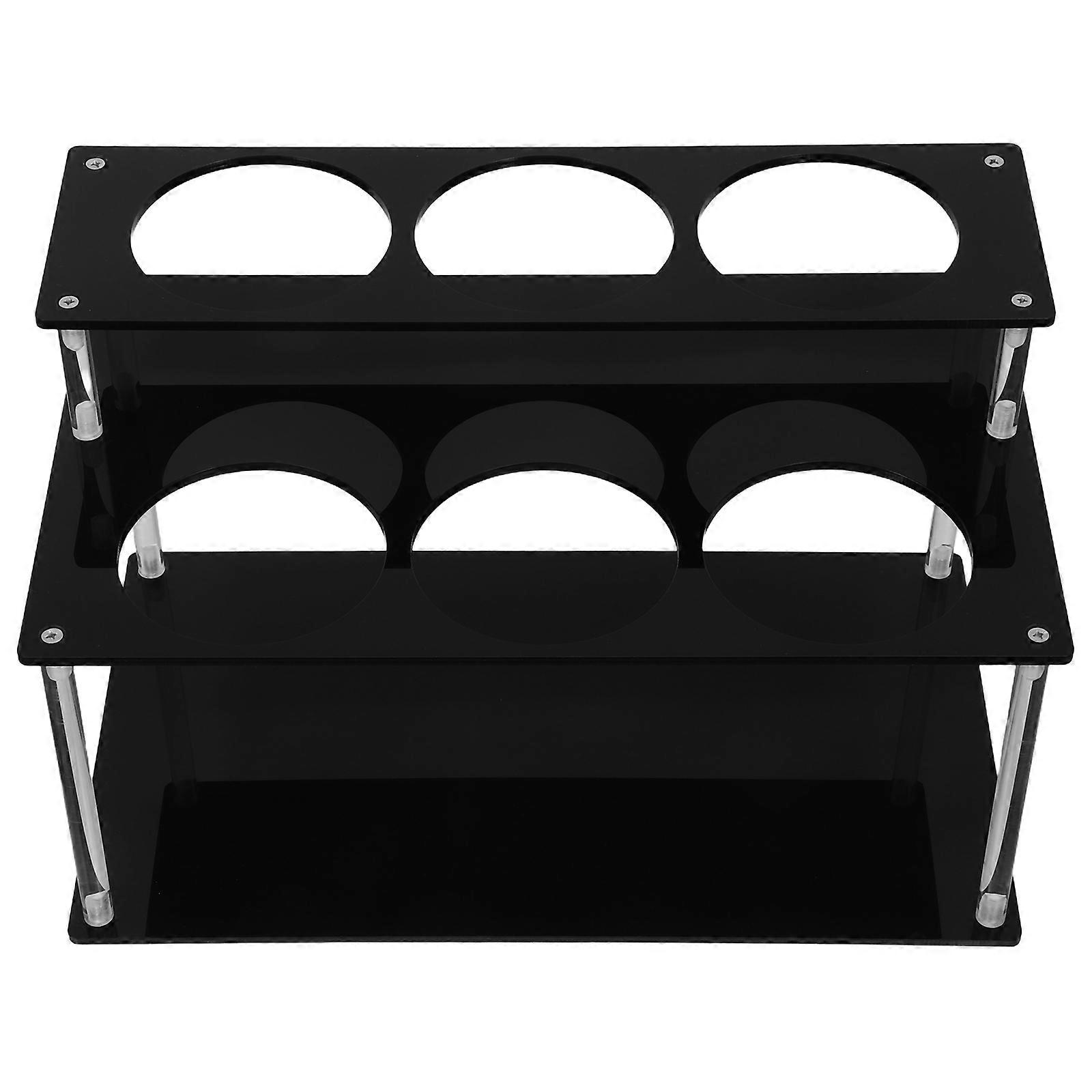 2Pcs Acrylic Coffee Syrup Holder Stand Perfect For Organizing Condiments In Restaurants And Daily Use With Modern Design And Tiered Structure