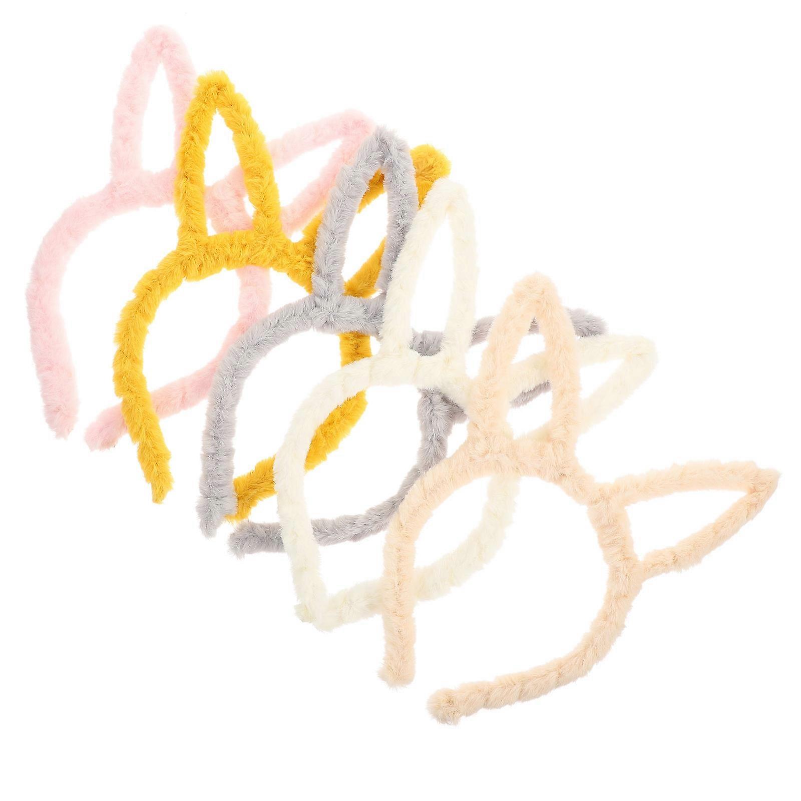 10Pcs Plush Bunny Ears Headband for Party Costume Assorted Color
