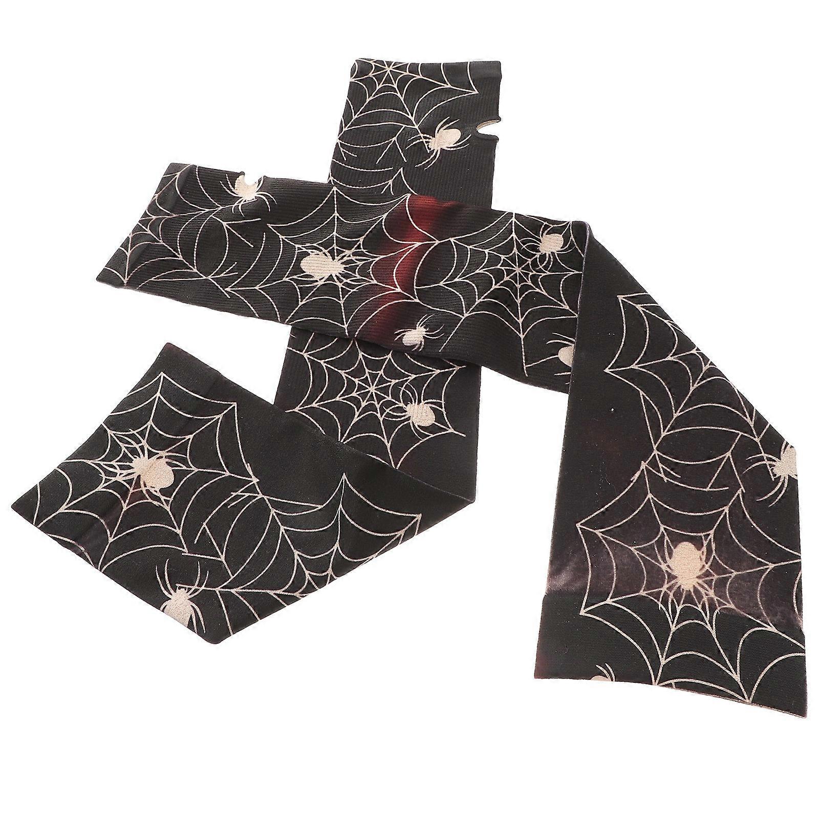 Winter Warmer Spider Web Fingerless Gloves Arm Warmer 2Pcs Pair Black