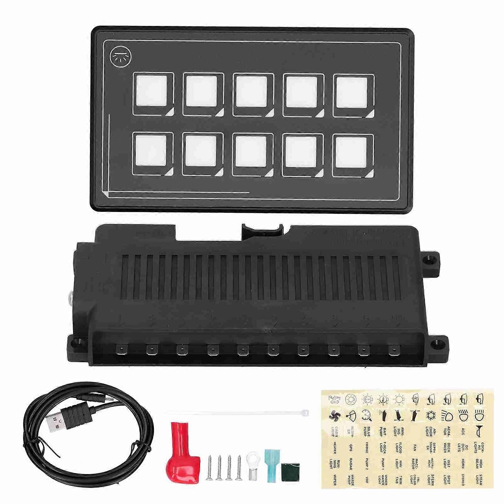 10P Membrane Control Switch Panel Bluetooth APP Control with Backlight Module LED Touch Builtin PPTC for RV Boat
