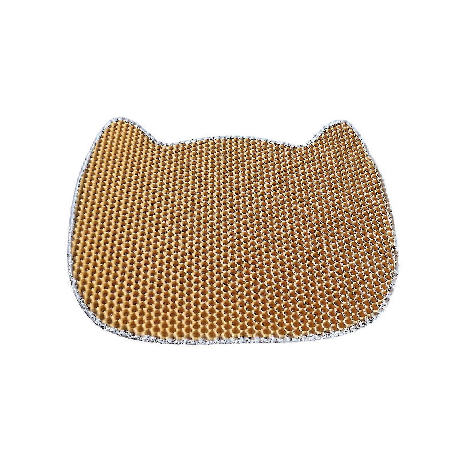 Double Layer Cat Litter Mat with Honeycomb Design, Durable EVA Floor Protector for Easy Cleanup (23.6"x17.7")