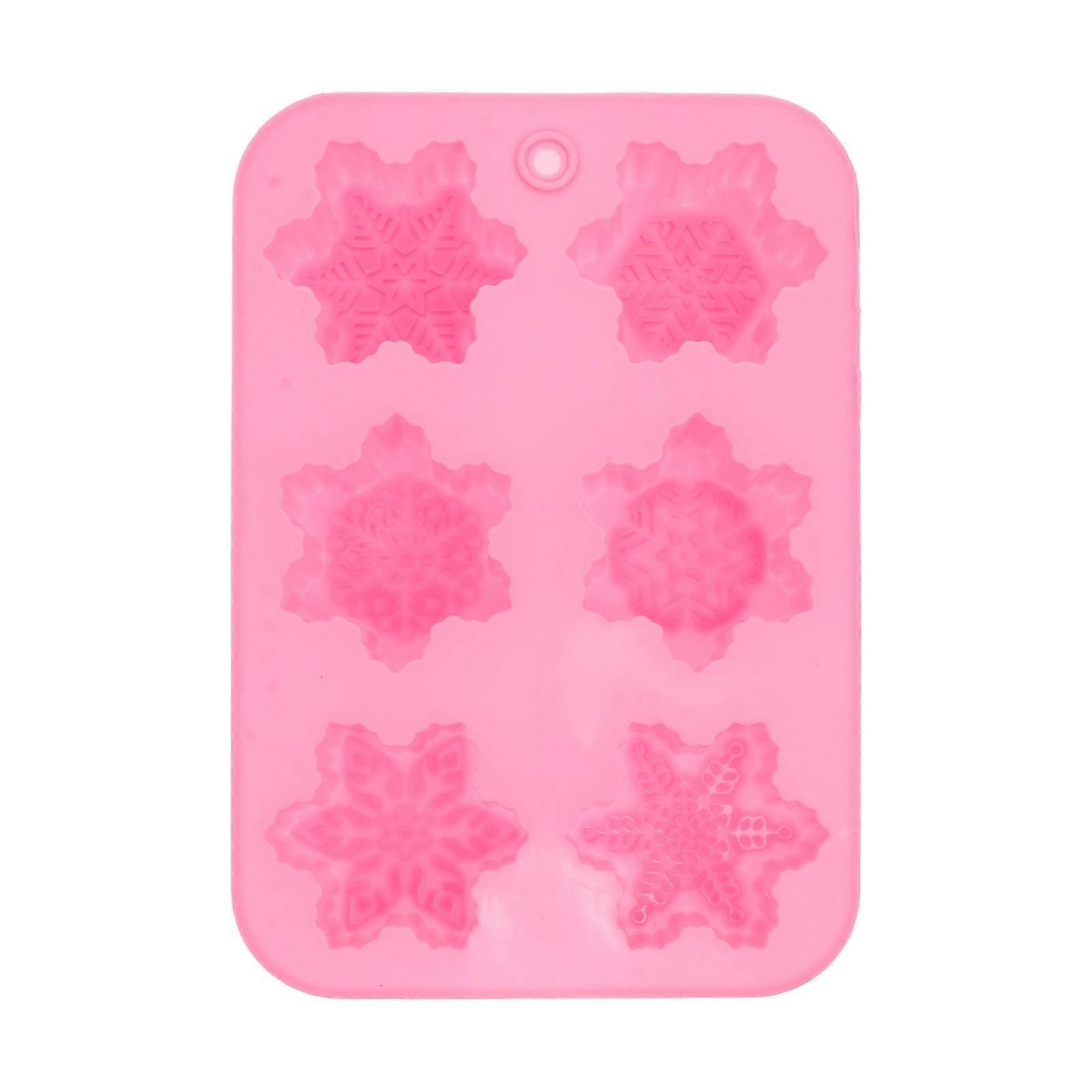 Pink Silicone Soap Mold for DIY Soap Making 3Pcs Handmade Snowflake Pattern