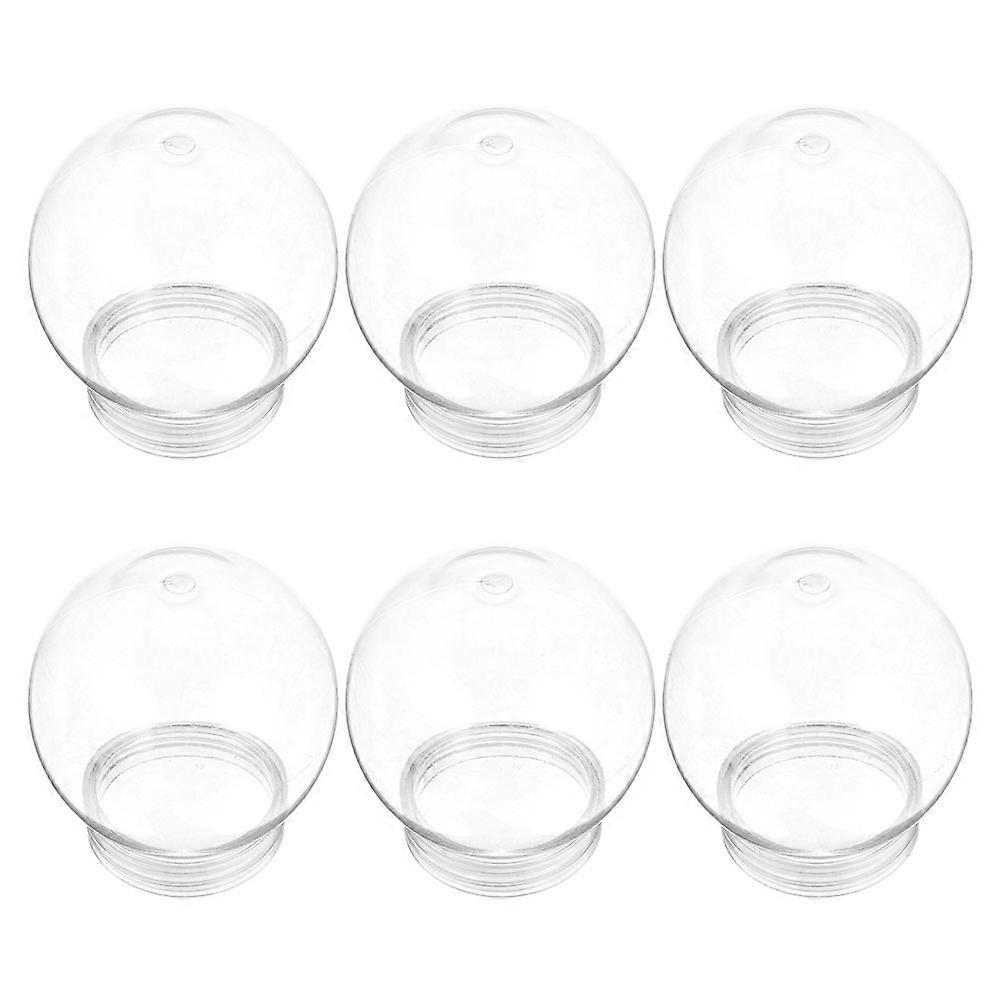 Plastic Snow Globe Diy Clear Plastic Containers for Candy Storage Transparent Screw Lid 6Pcs
