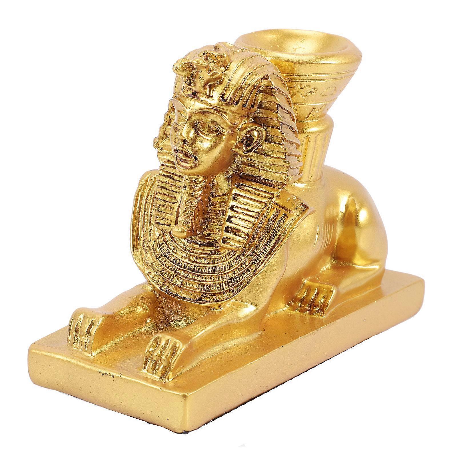 Golden Resin Crystal Ball Holder Sphinx Shape for Display Stable Base