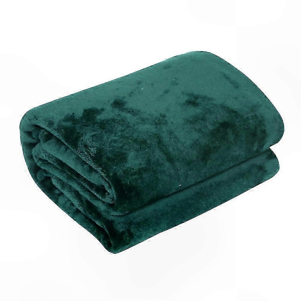 Dark Green Cozy Flannel Blanket for Office Use 50x60 Soft and Warm for Sofa Bed or TV Time