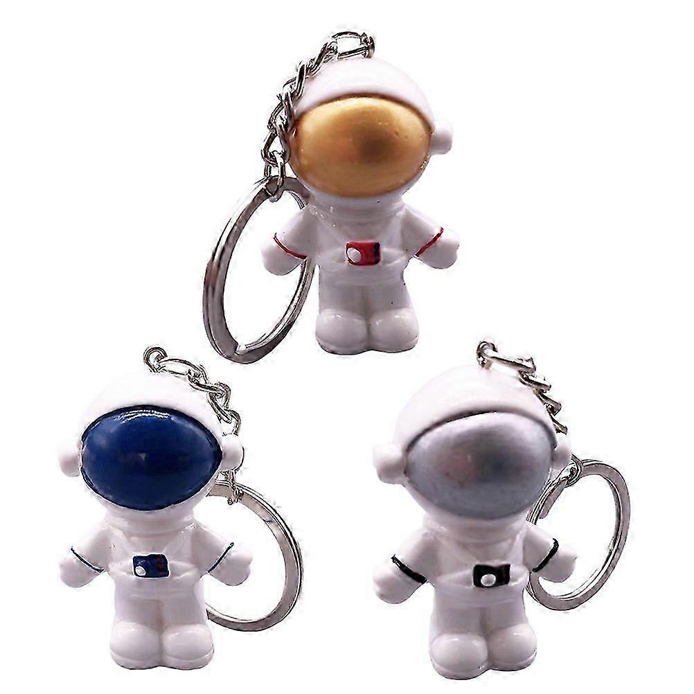 3pcs Astronaut Shape Design Key Chains Key Pendants Bag Ornaments (Random Color)