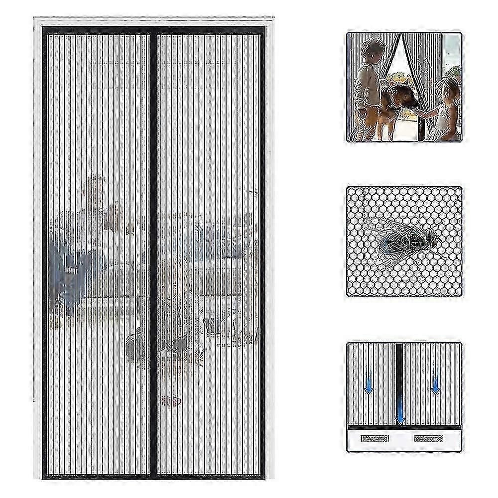 Reinforced Magnetic Screen Door - Hands-Free Mesh Curtain Partition