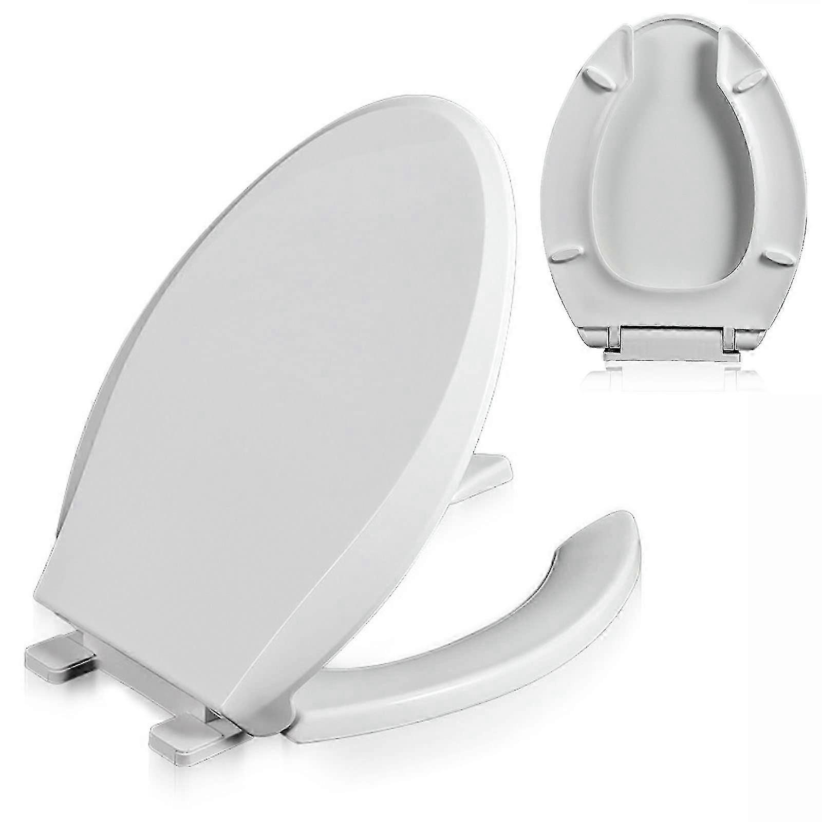 25-26 Toilet Seat Elongated Open-Front, Elongated Toilet Seat and Lid with Soft Close and Quick Release
