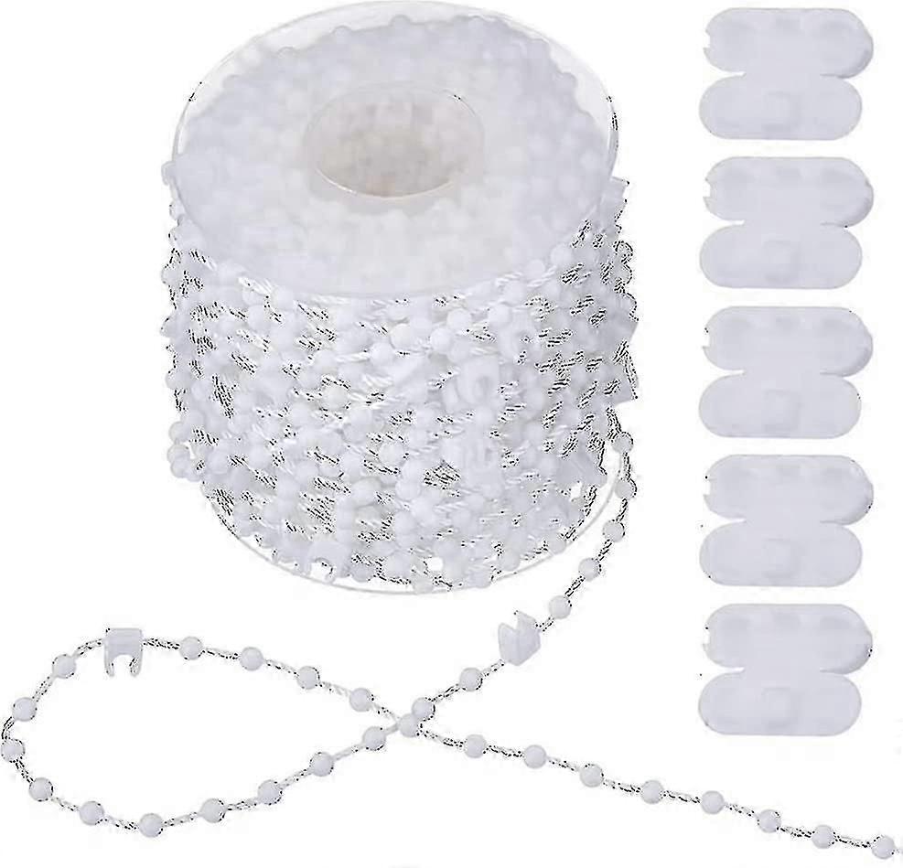 20m Vertical Blind Chain-Vertical Blind Accessories And 5 Blind Cord Connectors-Vertical Blind Bottom Chain For 89mm Slats white