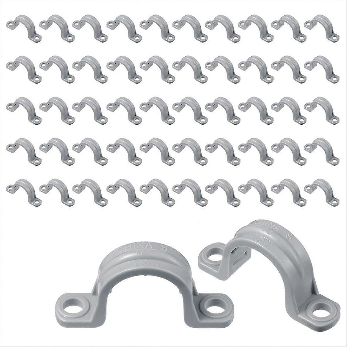 PVC Pipe with Double Hole Plastic Conduit with Pipe Clamp (1/2 Inch)