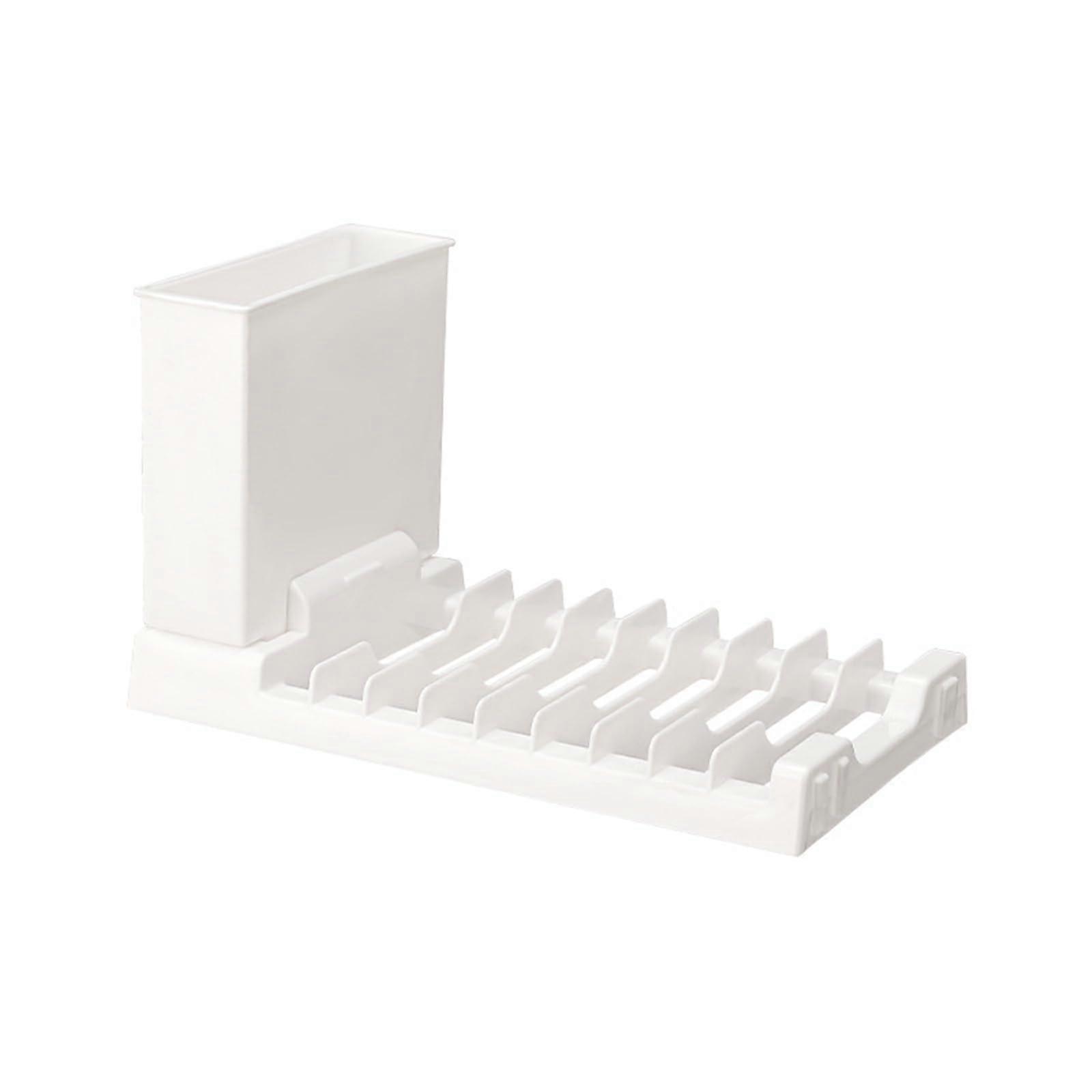 Sturdy Dish Drying Rack Portable Countertop Organizers With Utensil Holder And Cup Stand White