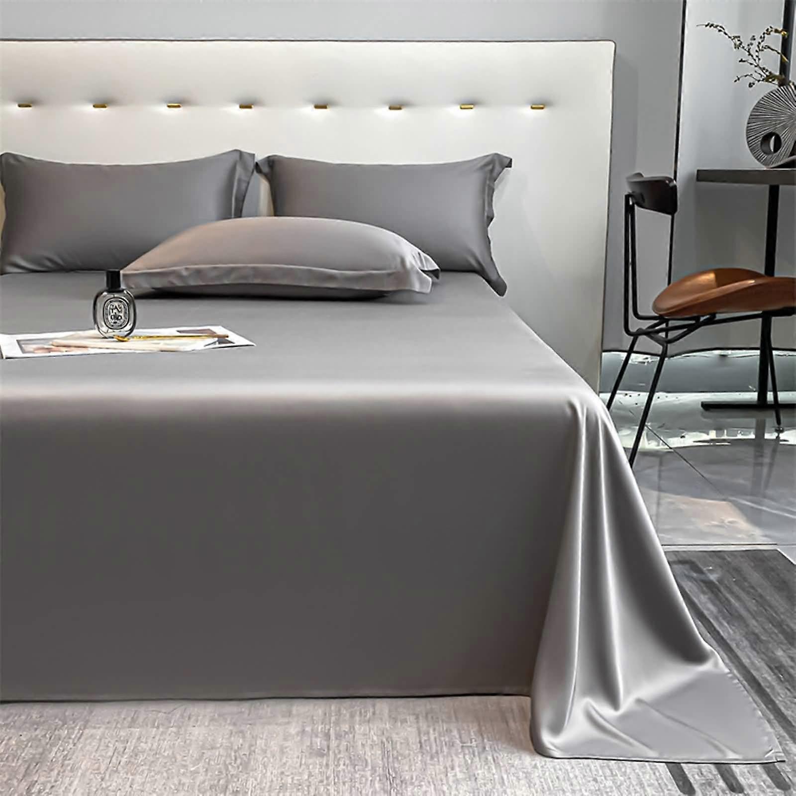 Mattress Sheet Dark Grey 200x230cm For Double Bed Or Full Bed Solid Color Sheets