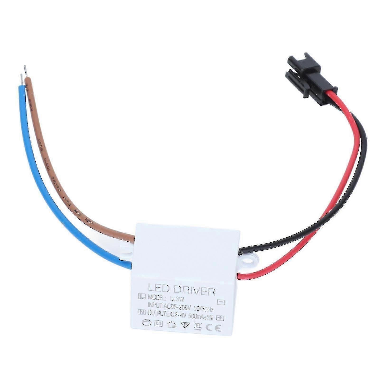 500mA 1X3W LED Driver Power Supply Driver Connector LED Lamp Transformer Input AC95265V Output 24VDC