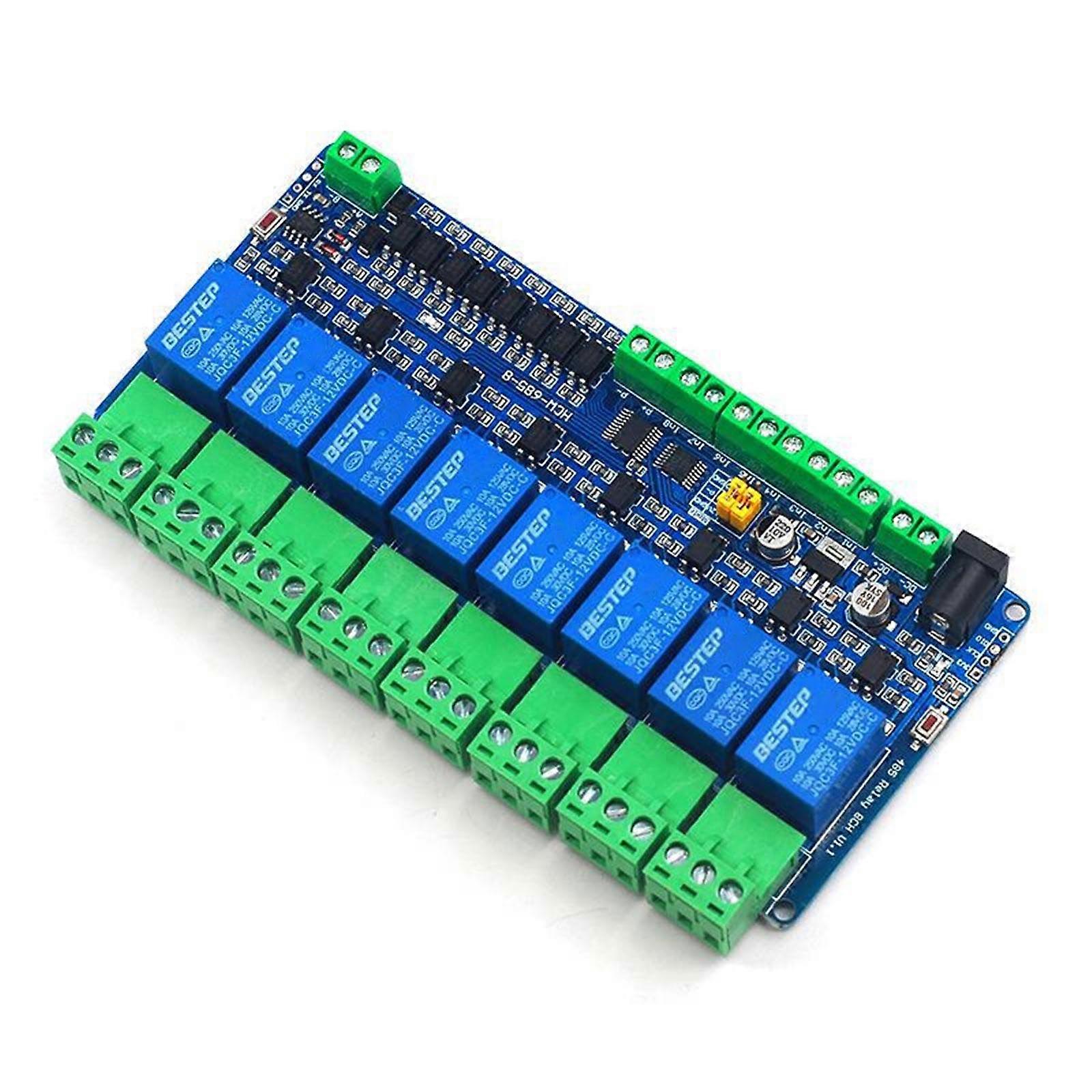 12V Relays Module 8 Channel Modbus RTU With RS485 TTL Communication For Engineers And Home Developers Multicolor