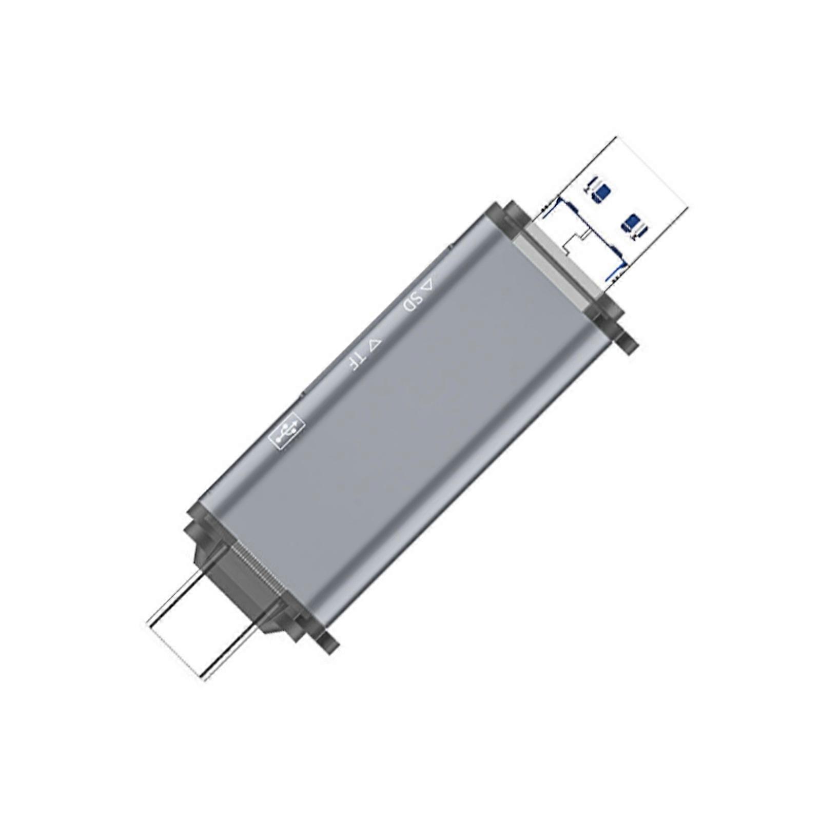 Lecteur de cartes mémoire multifonction USB 3.0 avec interfaces Type C et USB pour un transfert de données ultra-rapide (multicolore)