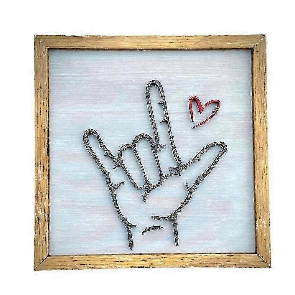 Valentine's Day 3D Decorative Frame - "I Love You" Gesture with Enhanced Design Elements