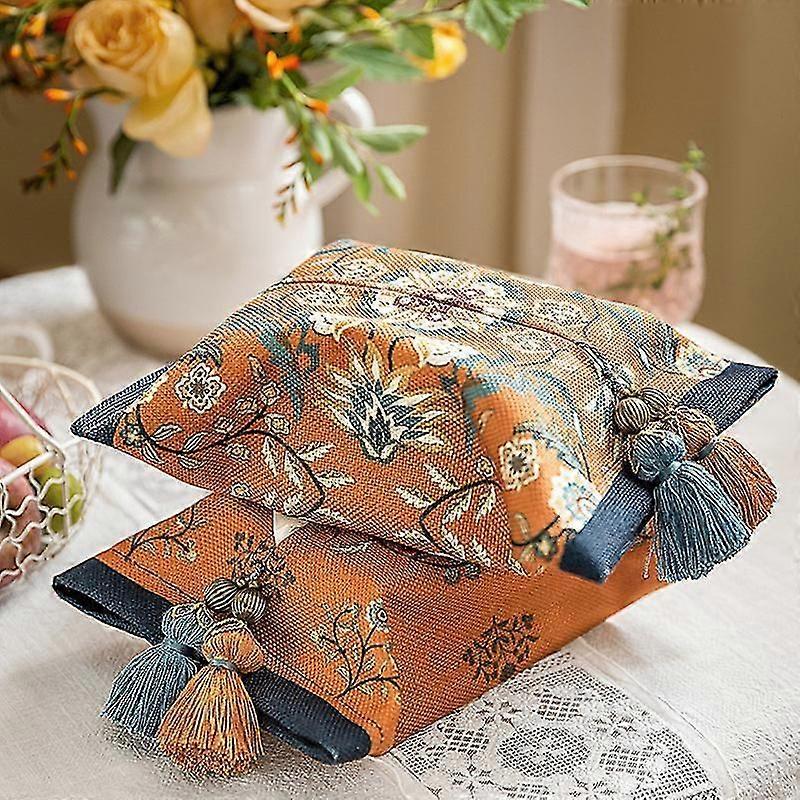 2個[24 * 18cm]寝室のリビングルーム多機能ティッシュボックス化粧台ベッドサイドキャビネットリビングルームオフィスカー印刷デザインボックス