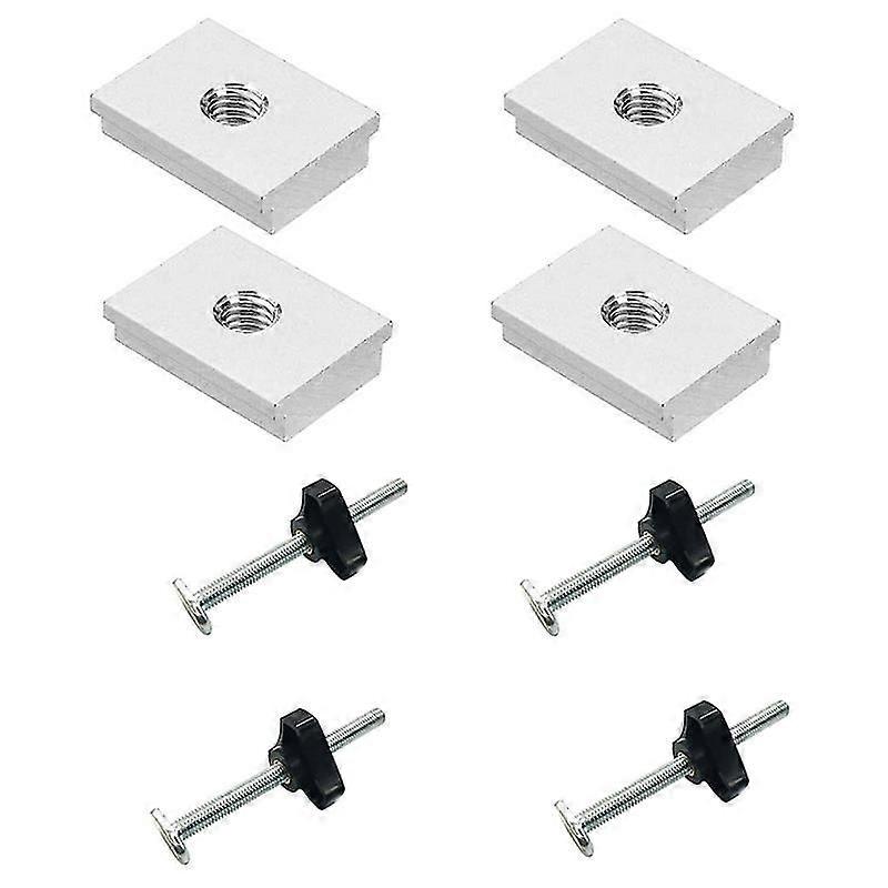 12 Pcs T-slot T-track Clamps Diy Woodworking Tool, With T Screw And M8 Plastic Handle, M8 T-track S