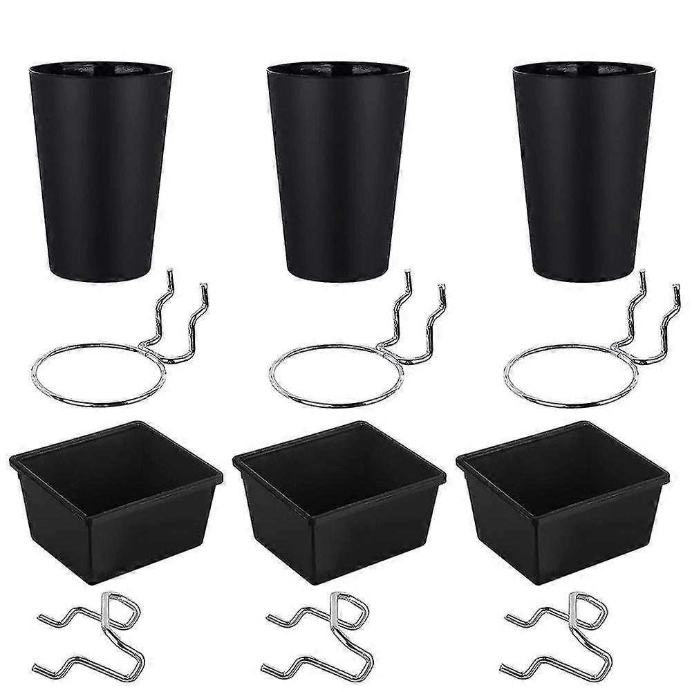 6 Sets Pegboard Bins Pegboard Cups With Hooks, Pegboard Hooks Assortment, Hooks For Pegboard Cup Ho (haoyi)