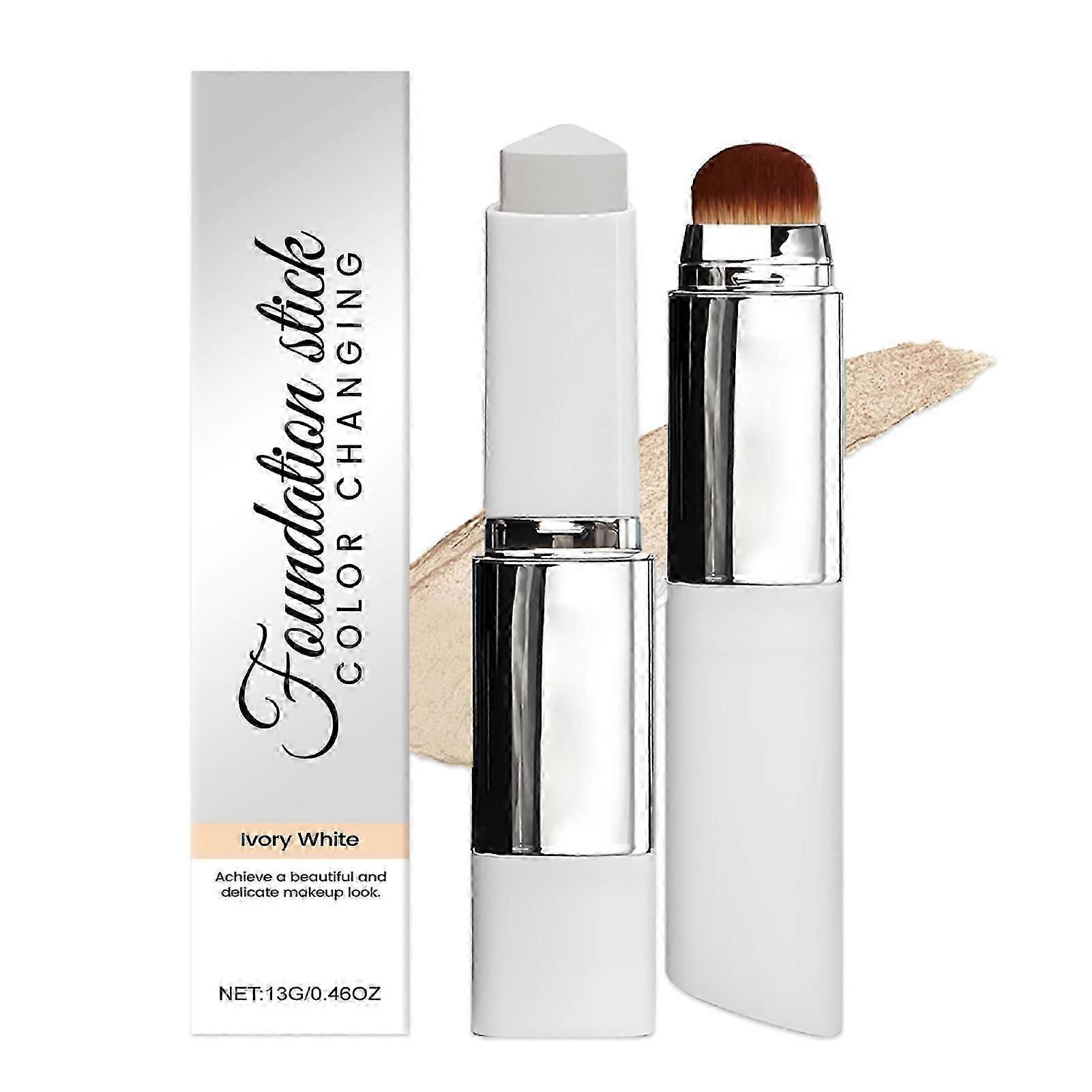 Color Changing Foundation Stick Ultra-Hydrating, Medium to Full Coverage, Lightweight Dewy Finish for Daily Makeup & On-the-Go Travel