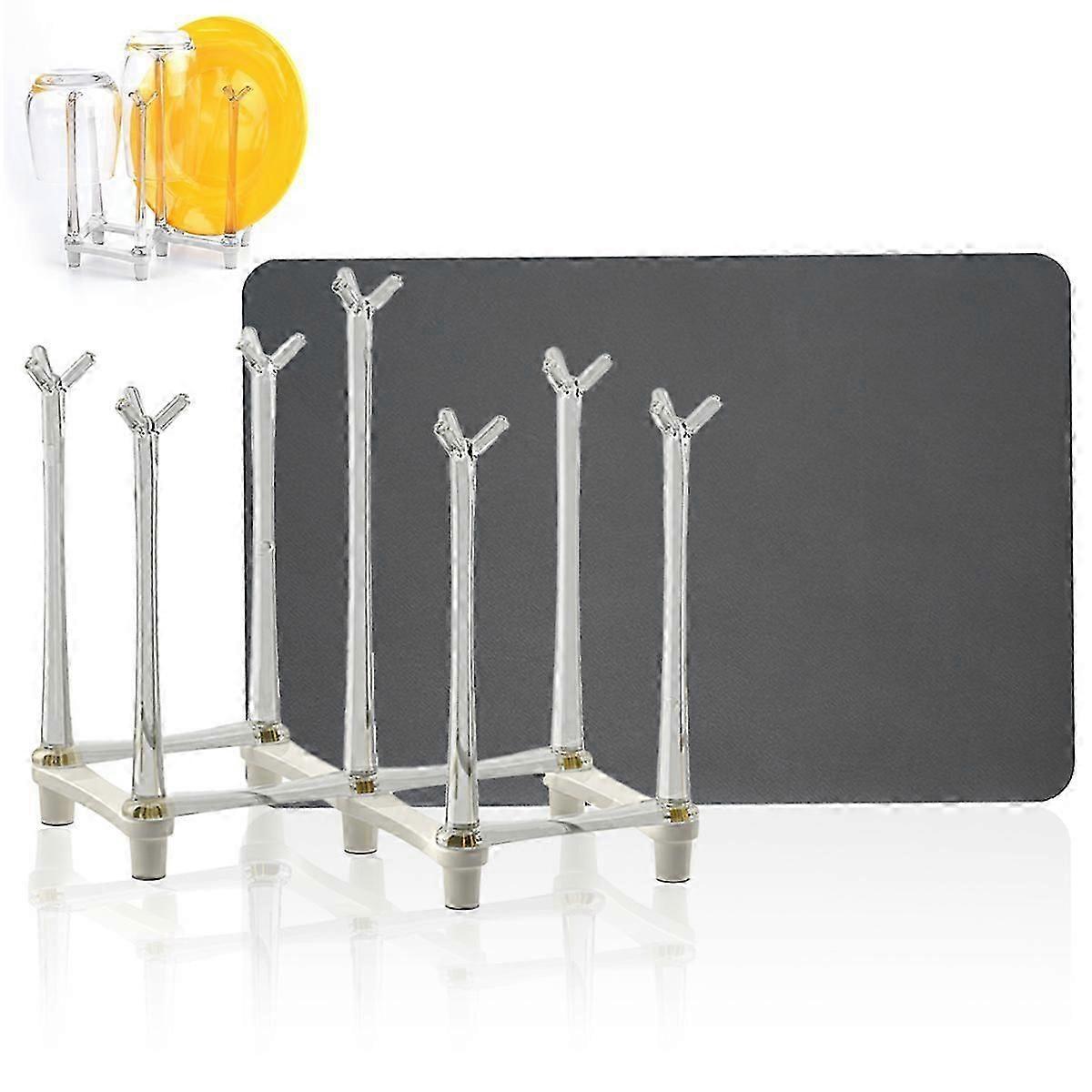 Kitchen countertop bottle drying rack retractable and space saving