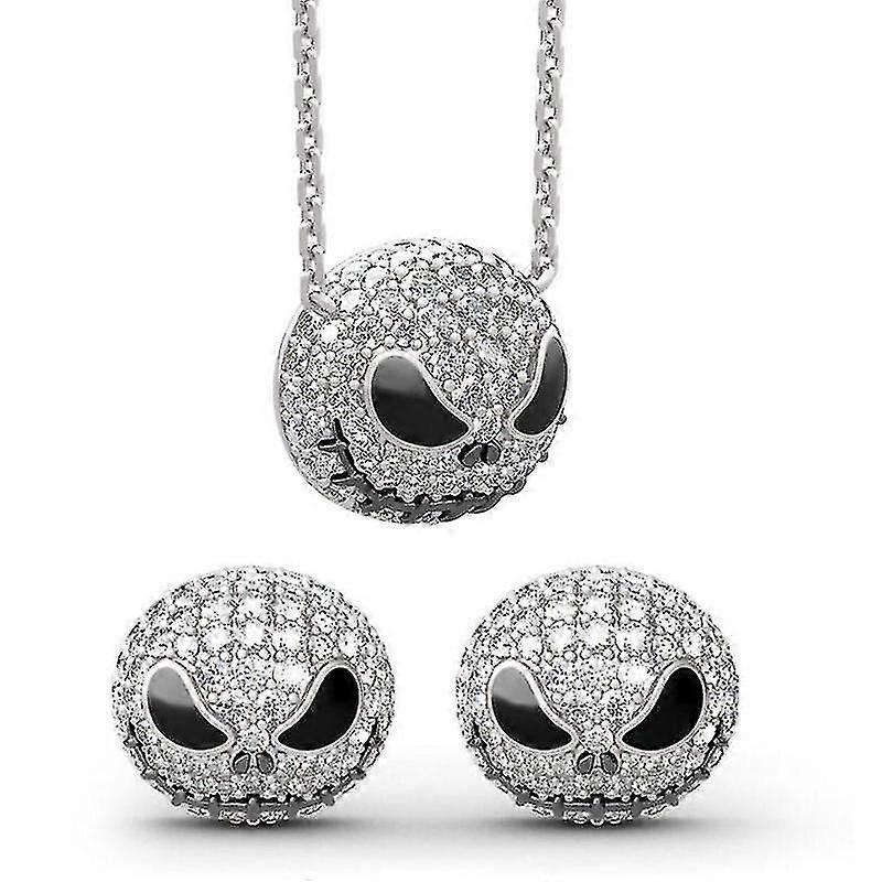 Skull Earrings Necklace Set