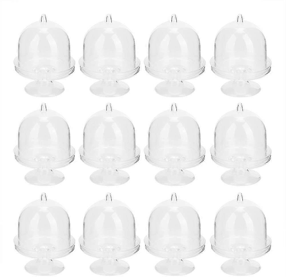 12pcs Candy Boxes With Lid Base Structure Design Transparent Tray Modeling Shape Fillable Tiny Jewelry Box Ornament