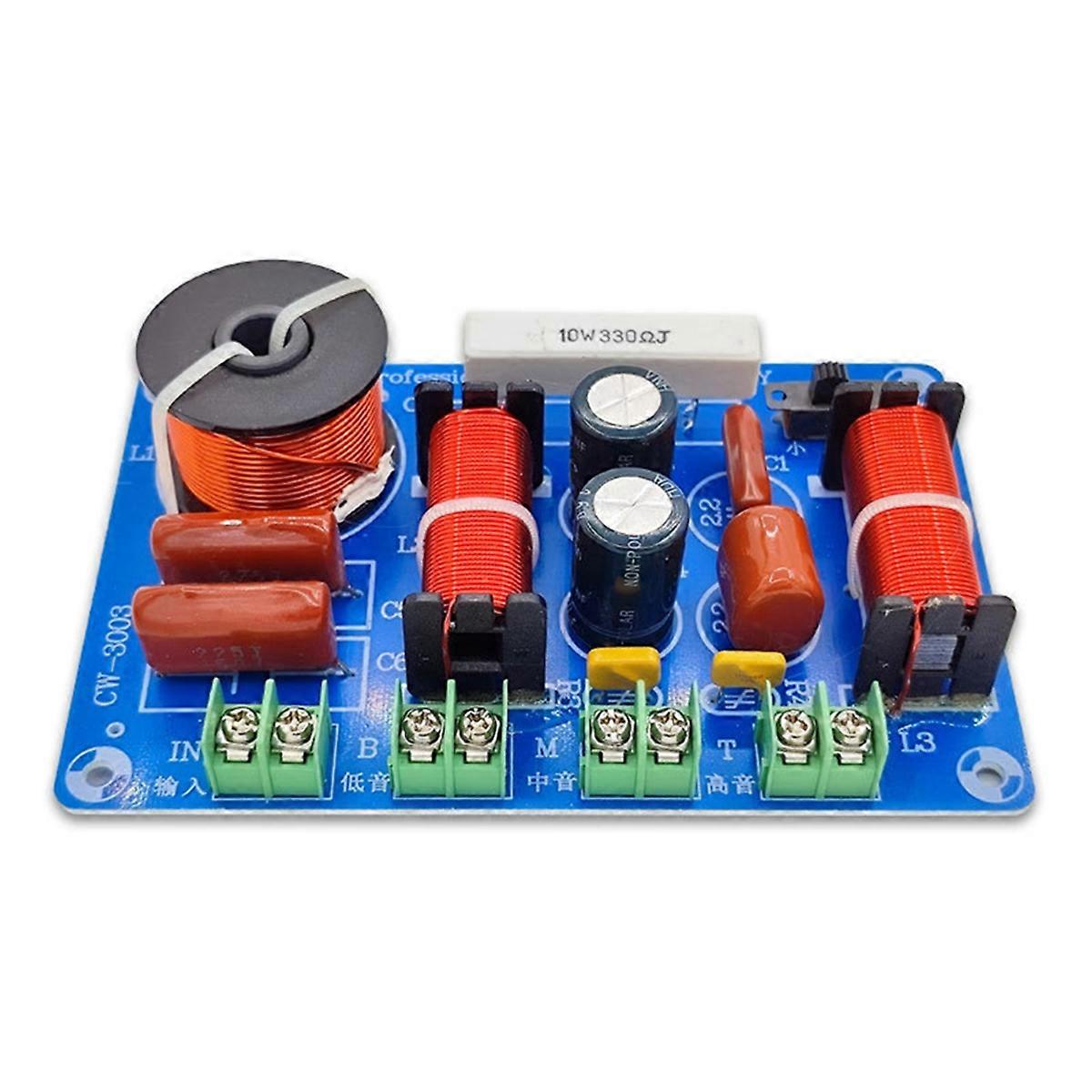 3-Way 250W 850/5200Hz Frequency Divider Filter Audio Speaker Crossover Module DIY Medium Bass Hifi Stereo Audio Systems