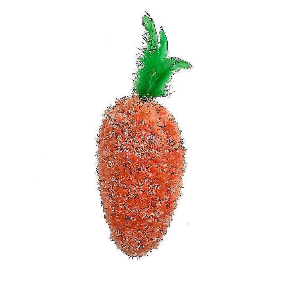 Interactive Catnip Toy in Carrot Shape with Natural Hair Upper Plush for Engaging Playtime for Cats