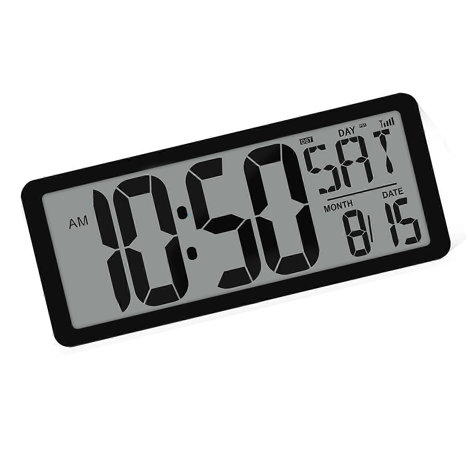 14'' Digital Clock with Large Numerals, Temperature Readout and Date for Efficient Time Management Multiple Function Multicolor