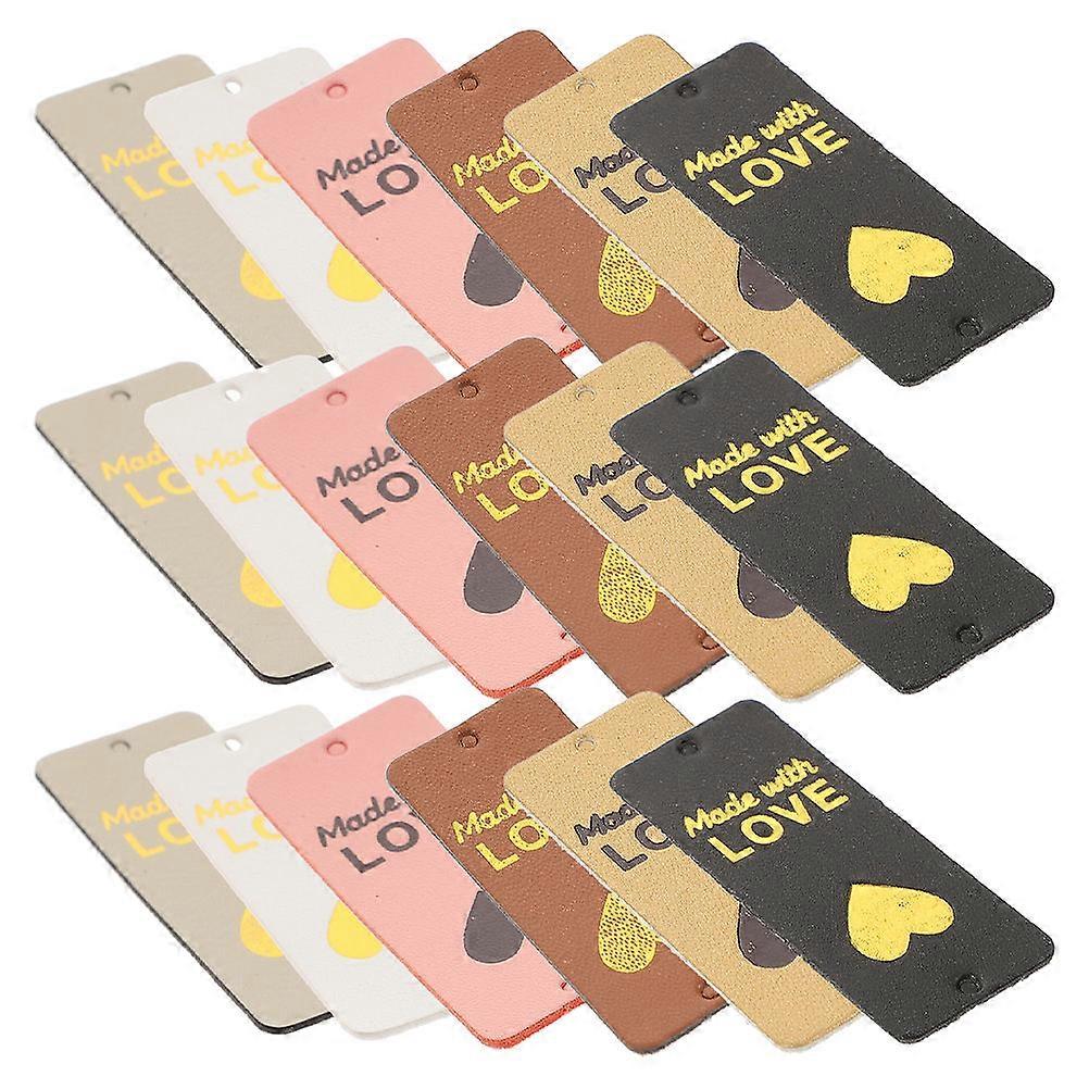 PU Tags for DIY Sewing Projects for 120Pcs Heart Design Handmade Labels