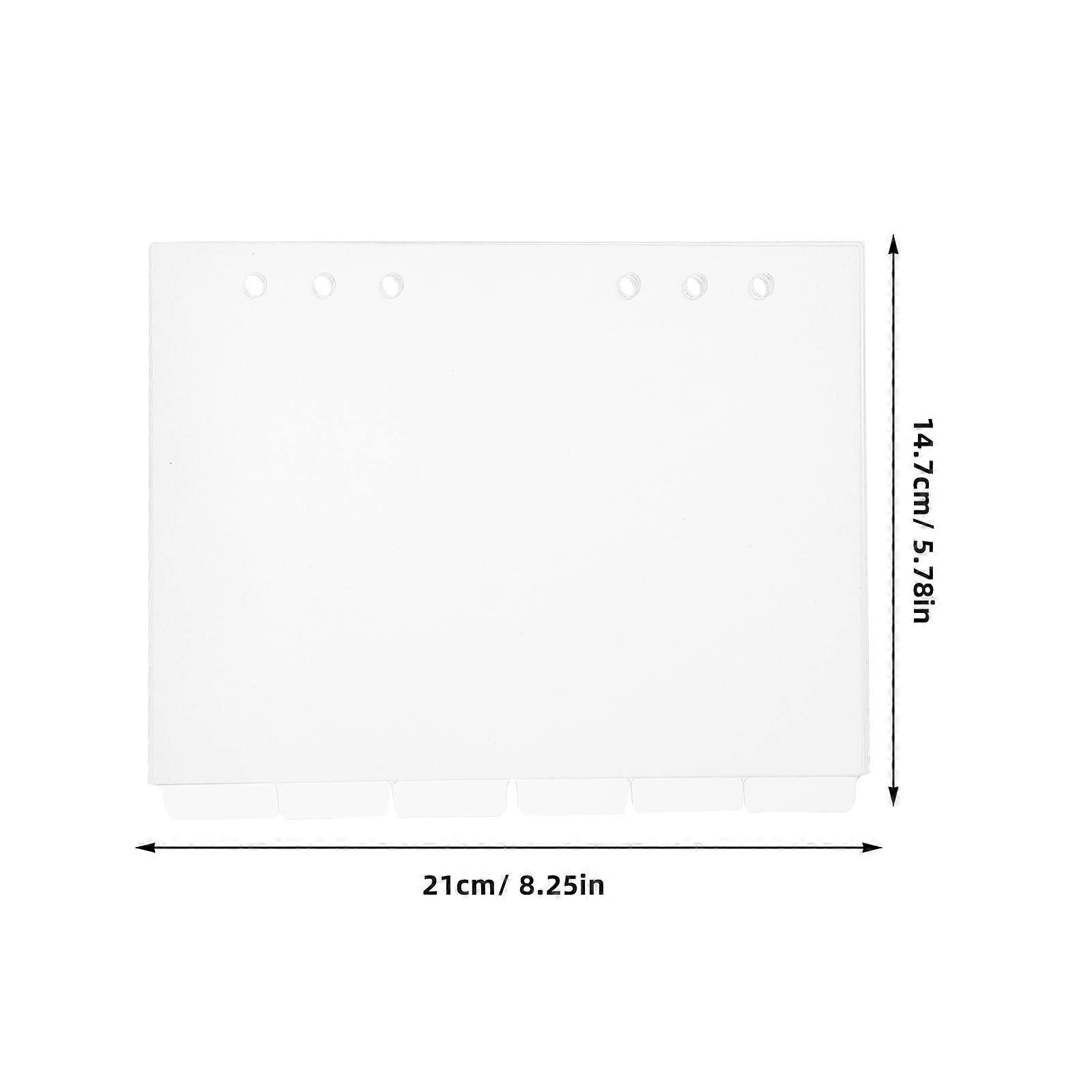 Tab Dividers Refillable Acrylic Rectangular School Study Students Travel Organization 6Pcs