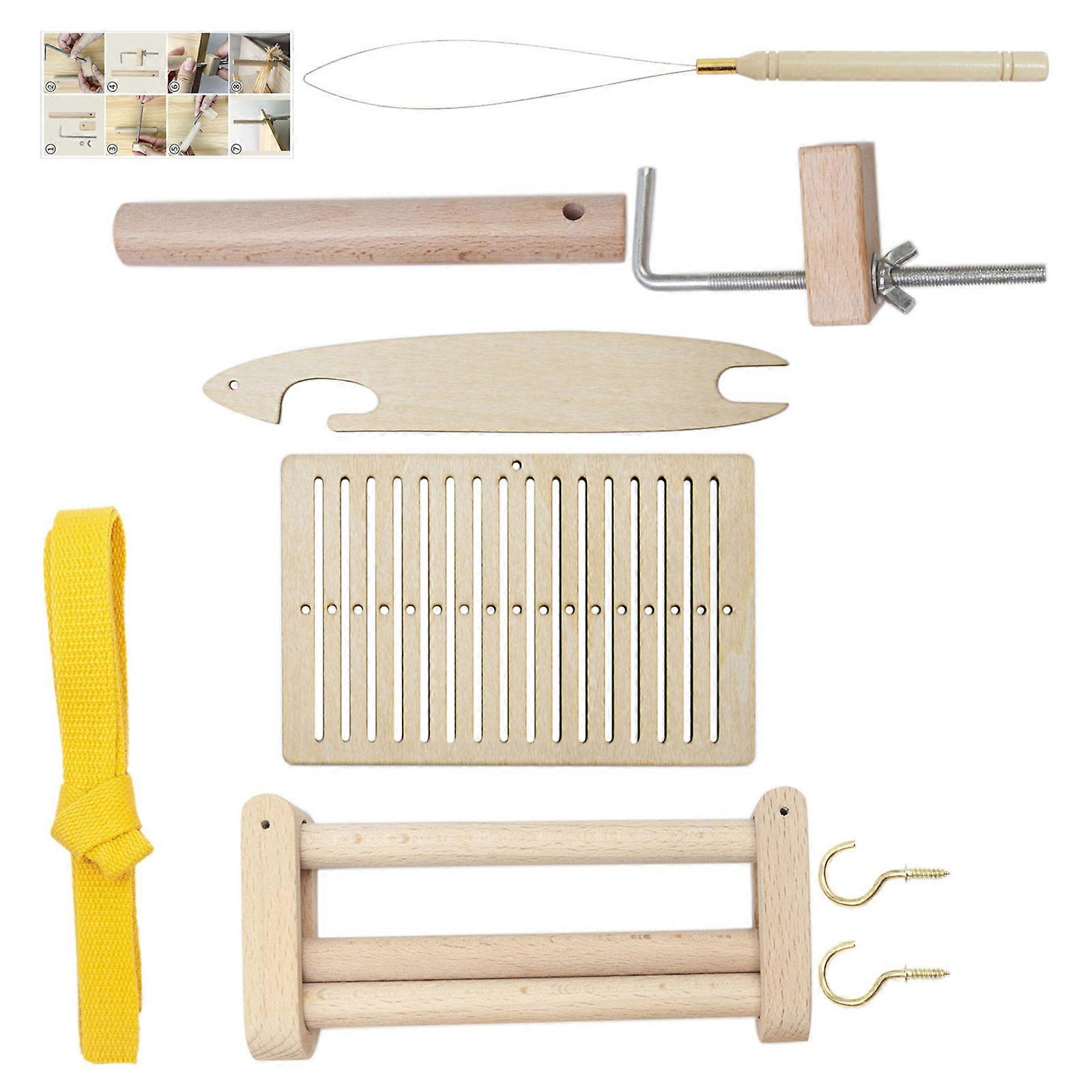 Wooden Frame Handloom Set Beginner Weaving Tool For Adult Children Weaving Braiding Craft Project Multicolor