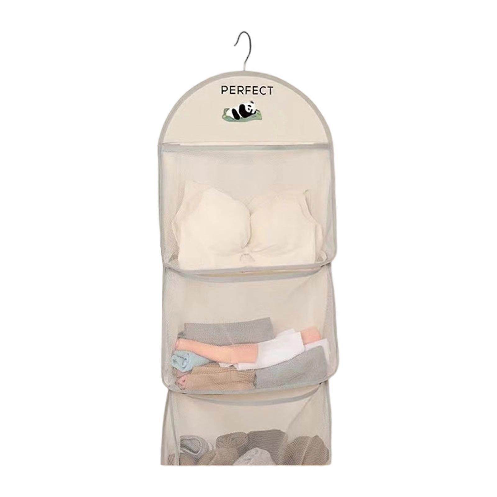 Suspended Closet Planner With Multiple Layer Pouches For Underwear Hosiery Ventilated Fabric Dormitory Storage Solution Multicolor