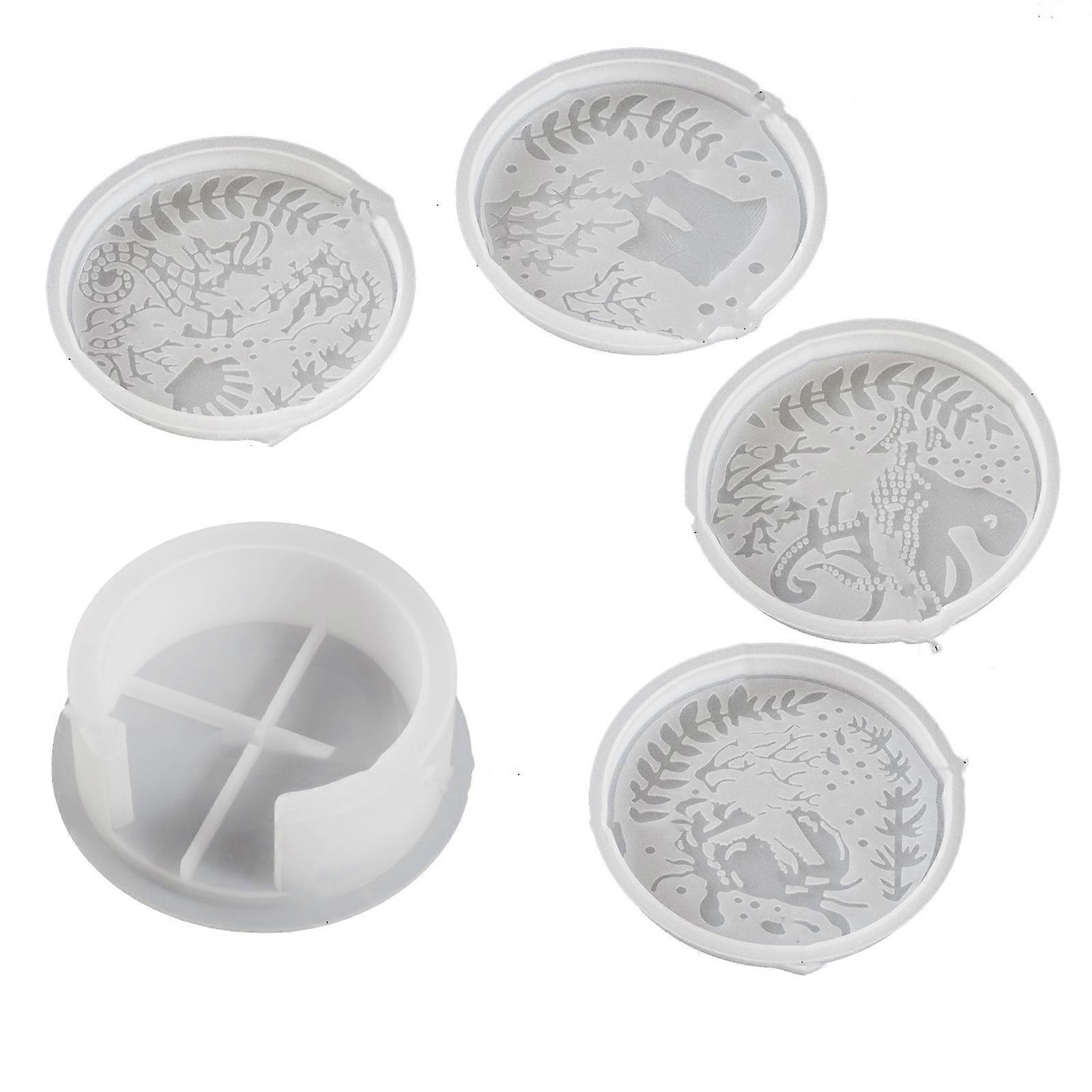 Coasters Silicone Mould Set for Resin Art Projects With Detailed Oceanics Life and Easy Demolding Multicolor
