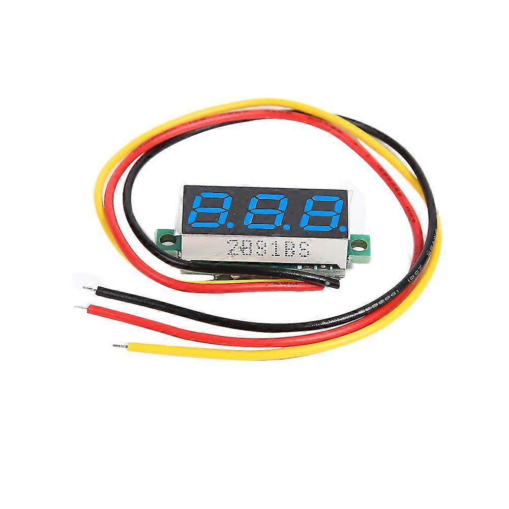 jixopn 0.28 inch DC 0-100V 3 Wires Mini Gauge Voltage Meter Professional Portable Lightweight Voltmeter LED Display