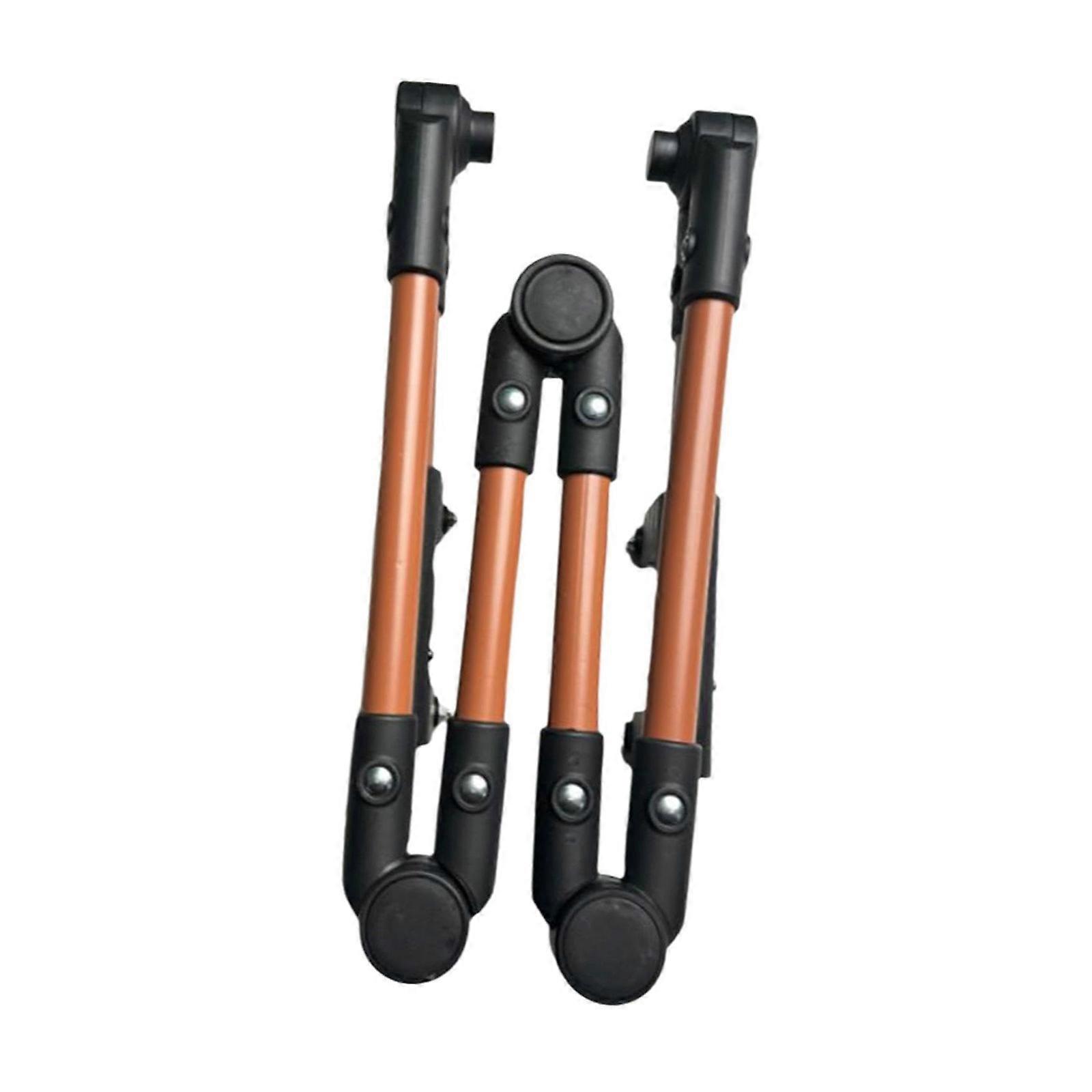 Universal Adjustable Trolley Push Handle Ergonomic Frame For Camping Gear Heavy Duty Metal Frame With Space Saving Fold  Coffee color