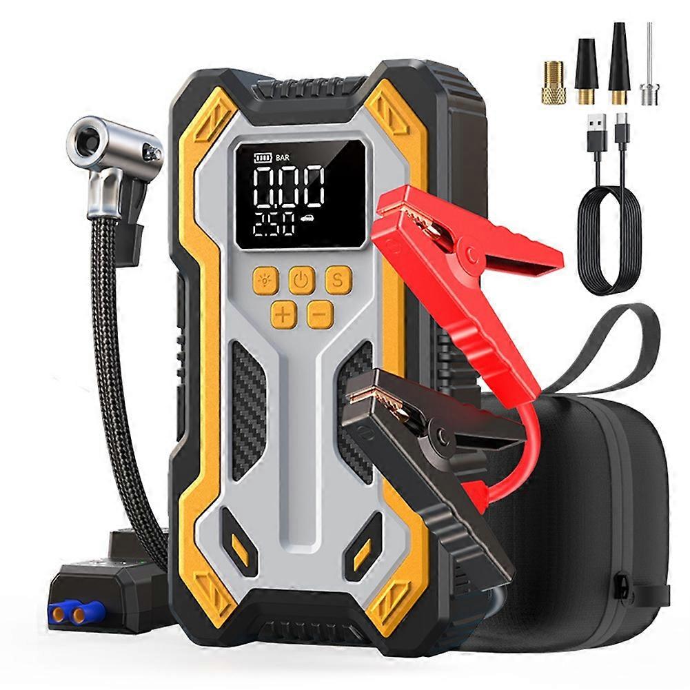 Car Jump Starter with Air Compressor 10000mAh Air Compressor LCD Screen Portable Booster