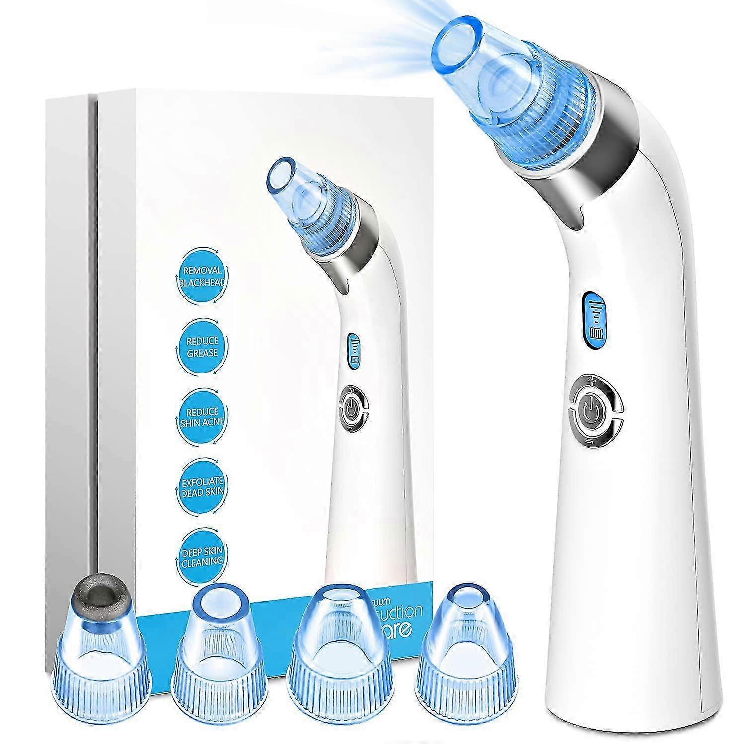 Pore vacuum cleaner for blackhead removal with 4 replaceable heads