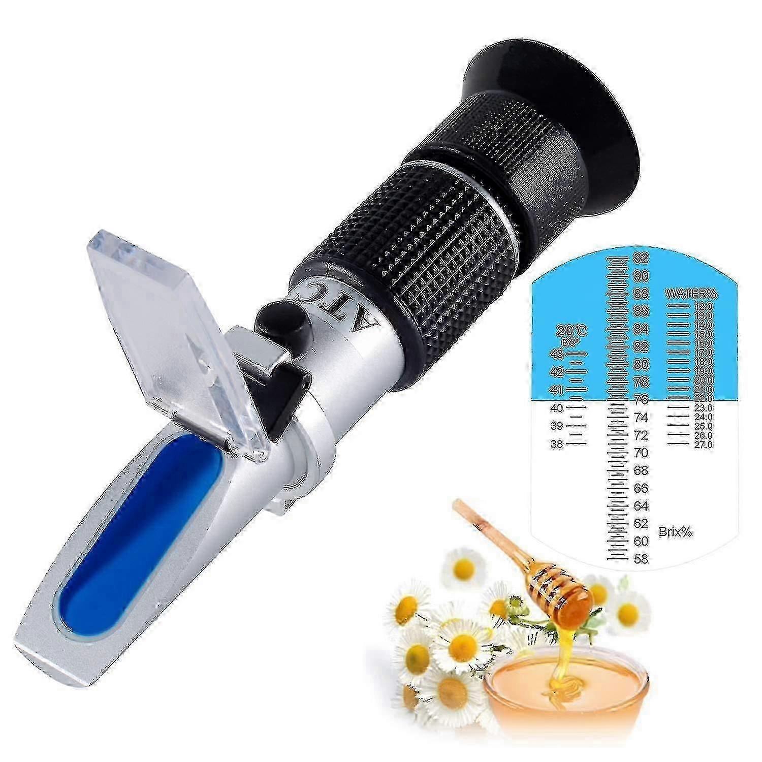 e Honey Refractometer With Atc - Refractometer For Honey Moisture, Brix And Baume, 58-90% Brix Scale Range Honey Moisture Tester (honey